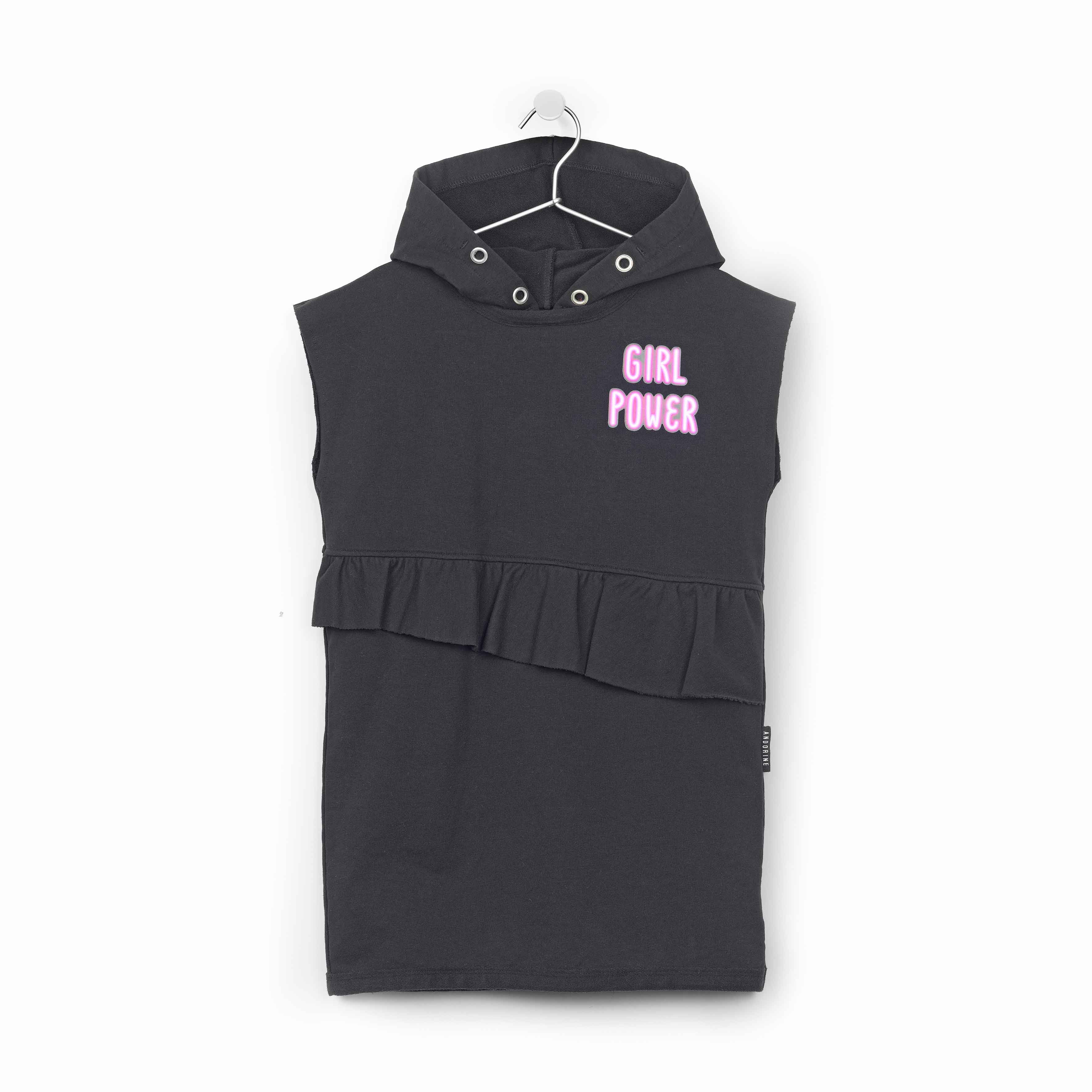"GIRL POWER" HOODED SWEATDRESS